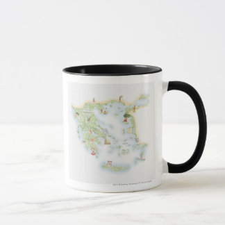 Caneca Mapa ilustrado da piscina antiga