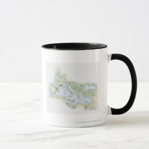 Caneca Mapa ilustrado do império romano