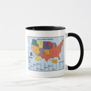 Caneca Mapa indiano americano das instalações sanitári