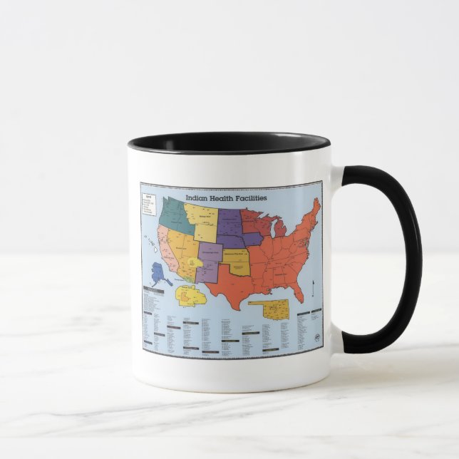 Caneca Mapa indiano americano das instalações sanitárias (Direita)