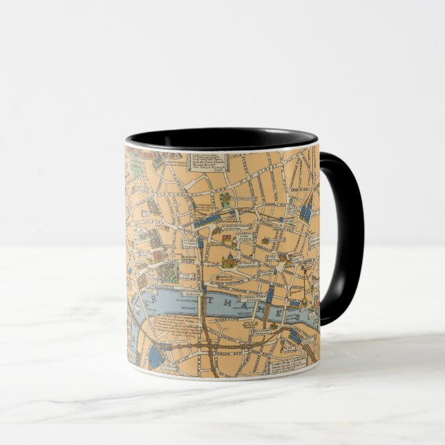 Caneca Mapa Infantil de Londres, Inglaterra (Frente Esquerda)