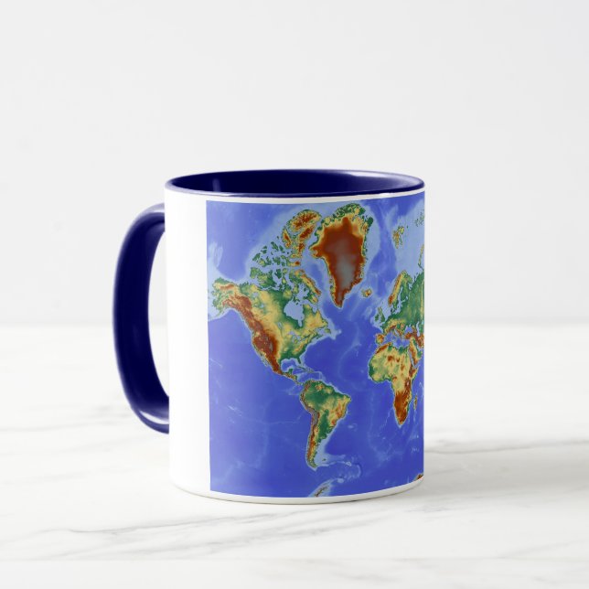 Caneca Mapa Internacional da Geografia Mundial (Frente Esquerda)