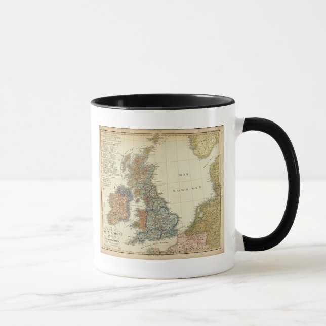 Caneca Mapa linguístico das Ilhas Britânicas (Direita)