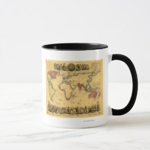 Caneca Mapa Mundial Mostrando o Império BritânicoMapa Pan