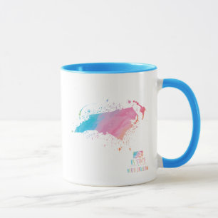 Caneca Mapa   North Carolina da aguarela