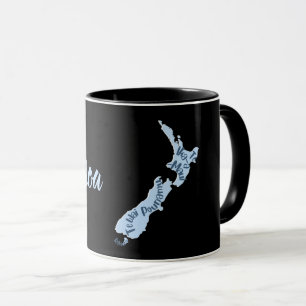 Caneca Mapa Nova Zelândia Aotearoa, Língua NZ Māori 