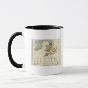 Caneca Mapa paleontológico das Ilhas Britânicas