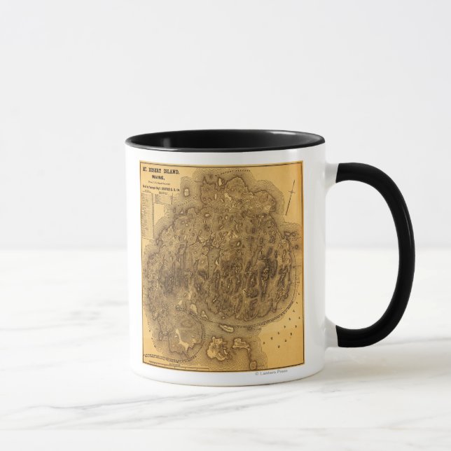 Caneca Mapa Panorâmico da Ilha do Deserto (Direita)