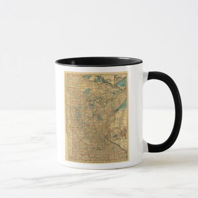 Caneca Mapa rodoviário de Minnesota (Direita)