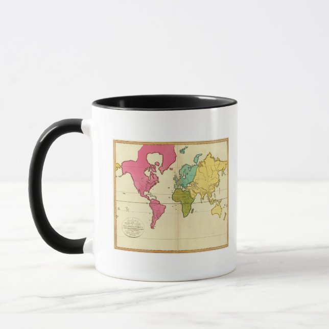 Caneca Mapa simples do mundo (Esquerda)