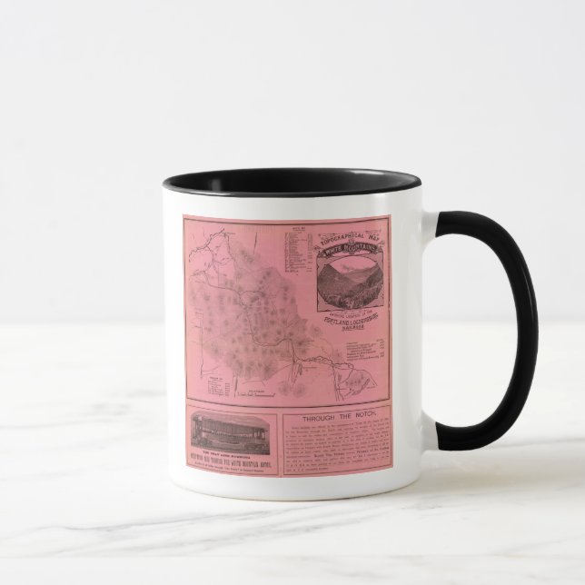 Caneca Mapa superior das Montanhas Brancas (Direita)
