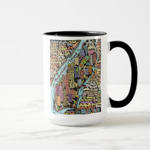 Caneca Mapa tirado mão da Nova Iorque