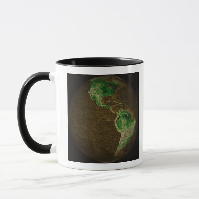 Caneca Mapa topográfico da Terra (Esquerda)