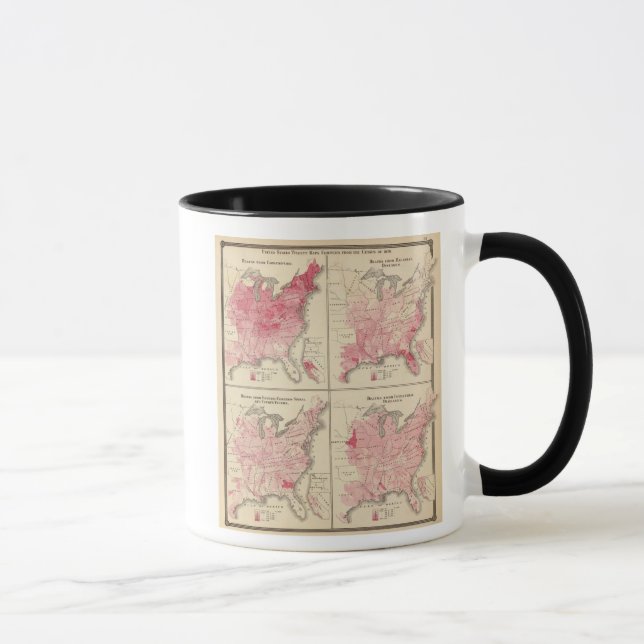 Caneca mapas de vitalidade dos Estados Unidos (Direita)