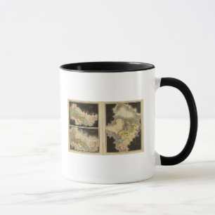 Caneca mapas gravados do mundo