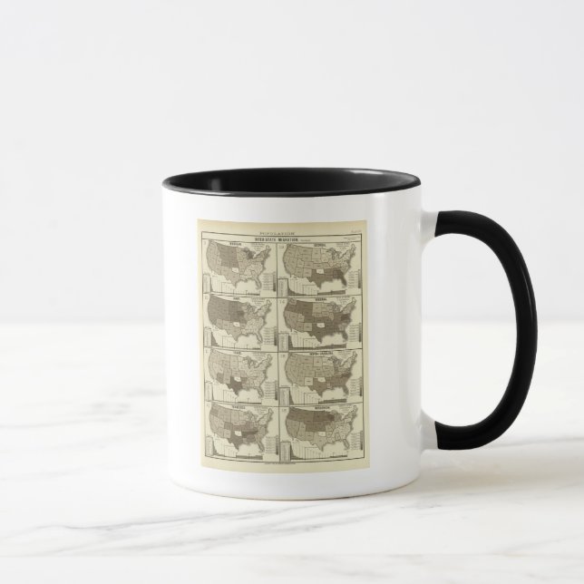 Caneca Mapas litográficos dos Estados Unidos (Direita)