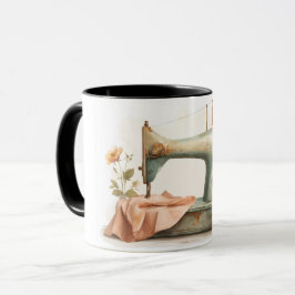 Caneca máquina de costura estilo vintage