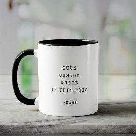 Caneca Máquina de Escrever Mínima de Citação de Texto Per