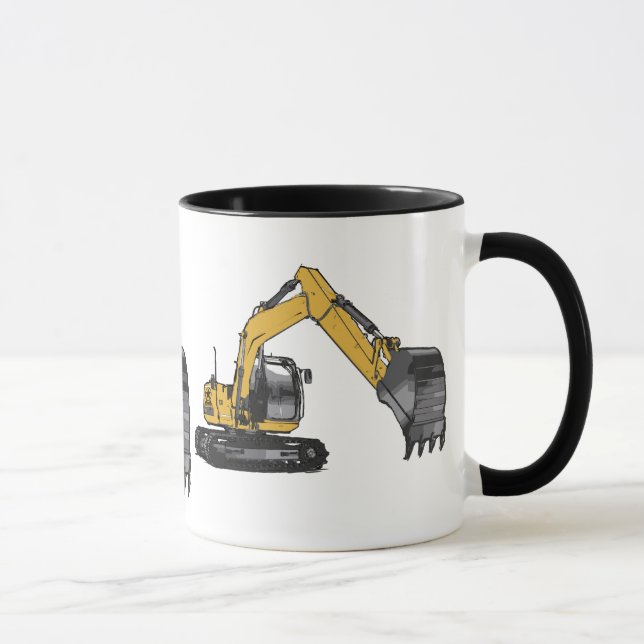 Caneca Máquina escavadora amarela grande (Direita)