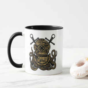 Caneca Mar Alto, Sino de Oceano Diver, Polvo, Âncora,