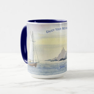 Caneca Mar de Navegação, Barcos, Retirada Costeira Café M