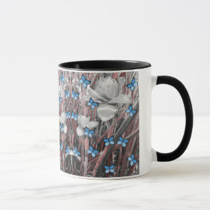 Caneca Maravilha Rosa Vermelho Ants & Azul Borboletas Ass