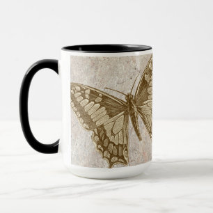 Caneca Marble Borboleta Marrom
