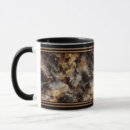 Caneca Marble Brown, embelezado com Miçangas Ouros