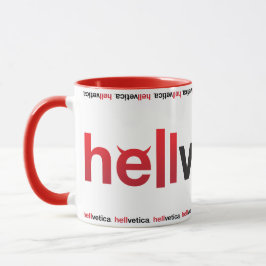 Caneca Marca de palavra hellvetica Vermelha e Preta – Xíc