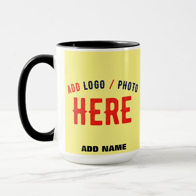 CANECA MARCA VERIFICADA AMARELO DE PASTEL PERSONALIZADO M (Esquerda)