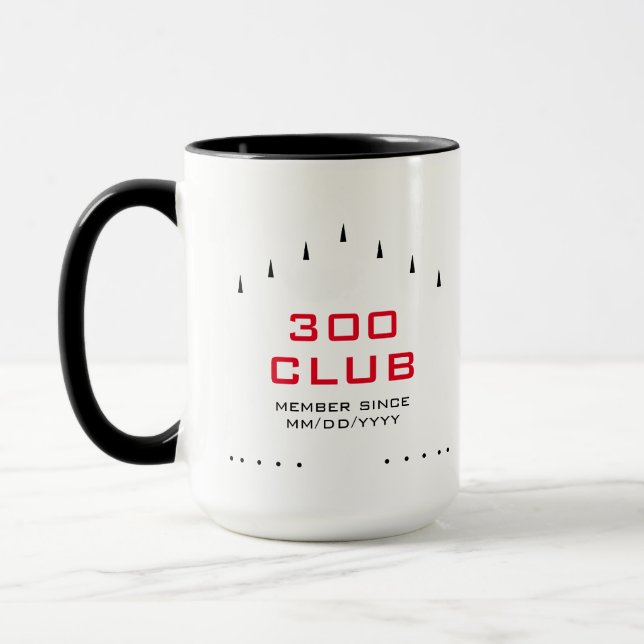 Caneca Marcas de Boliche Personalizadas do Clube 300 (Esquerda)
