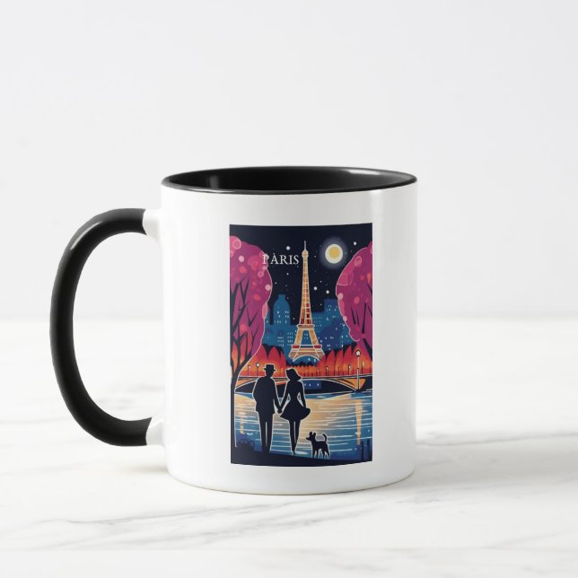 Caneca Marco da Torre Eiffel em Paris (Esquerda)