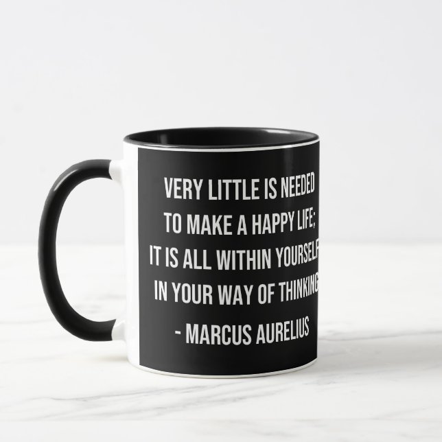 Caneca Marcus Aurelius Happy Life Cover (Esquerda)