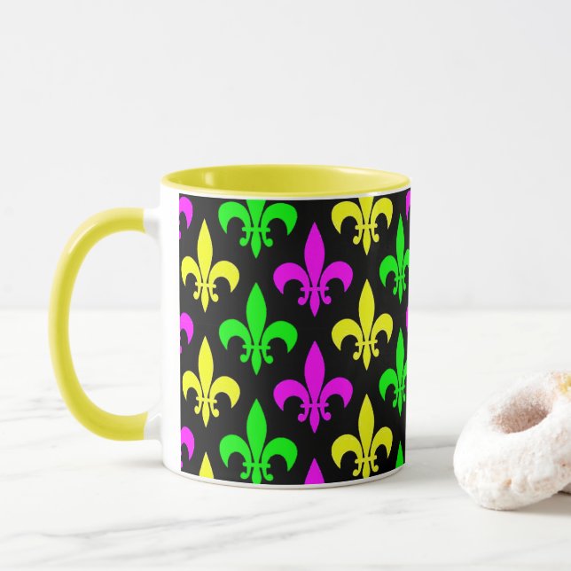 Caneca Mardi Gras Fleur De Lis (Com Donut)