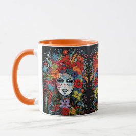 Caneca Mardi Gras Máscara Adicionar Nome Headdress Flor