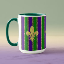 Mardi Gras - Stripes Verticais e Fleur de Lys