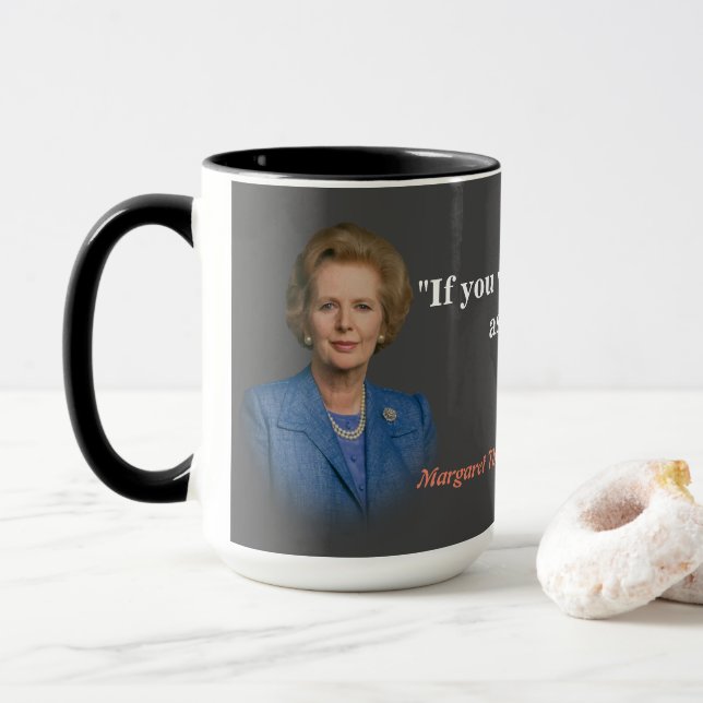 Caneca Margaret Thatcher Cita Quem Perguntar (Com Donut)