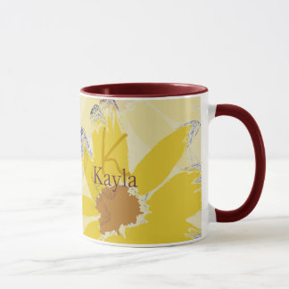 Caneca Margarida Amarelo Retro Monograma