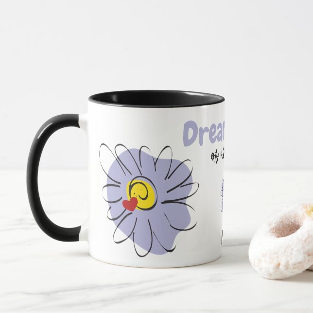 Caneca Margarida Azul, Sonho Lover, Namorados Gift Mug (Com Donut)