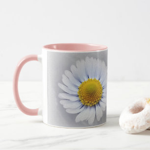 Caneca margarida branca brilhante