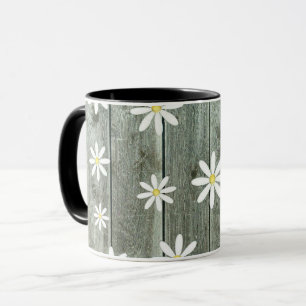 Caneca Margarida de tábua de celeiro