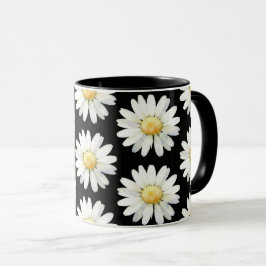 Caneca Margaridas Pontilhadas Amarelas