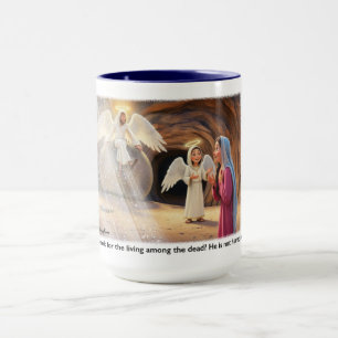 Caneca Maria visita o túmulo vazio e vê um Anjo.
