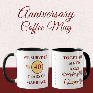 Caneca Marido: 40 anos de vermelho-casamento