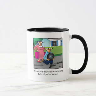 Caneca Marido Engraçado e Esposa "Pneu Flat" Humor Mug