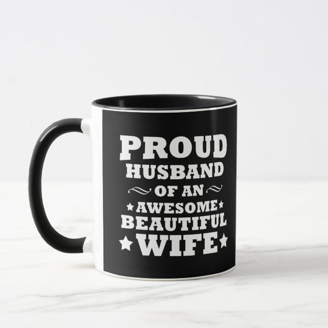 Caneca marido orgulhoso de uma maravilhosa e bela esposa (Esquerda)