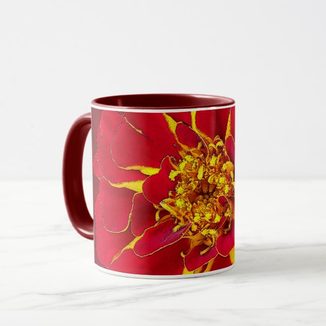 Caneca marigold vermelho vivo (Frente Esquerda)