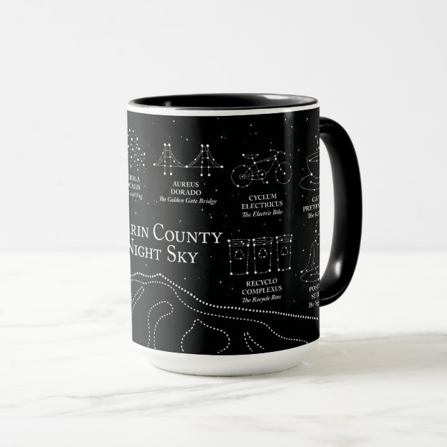 Caneca Marin County Night Sky 15 oz. mug black (Frente Esquerda)