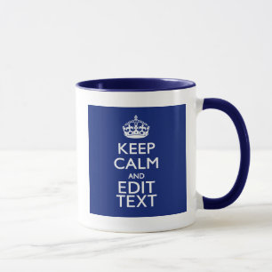 Caneca Marinho Azul Fique Calmo E Mantenha Seu Texto