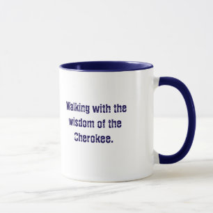 Caneca Marinho Azul Tipografia Cherokee Dizendo Coffee Mu
